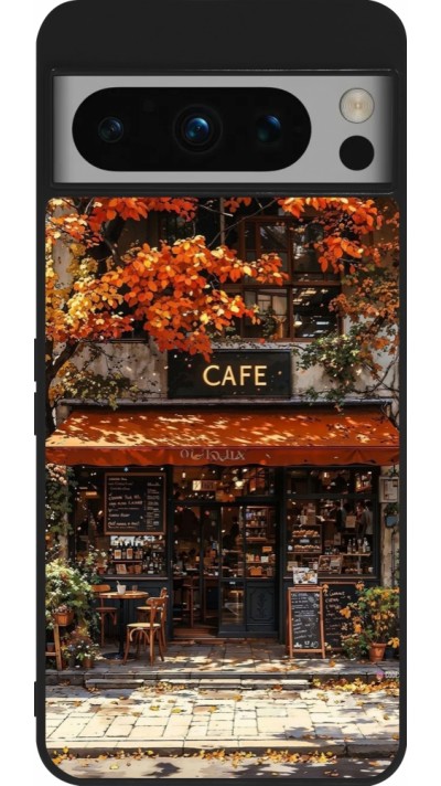 Google Pixel 8 Pro Case Hülle - Silikon schwarz Autumn 25 Coffee shop