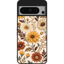 Google Pixel 8 Pro Case Hülle - Silikon schwarz Autumn 25 Flower pattern