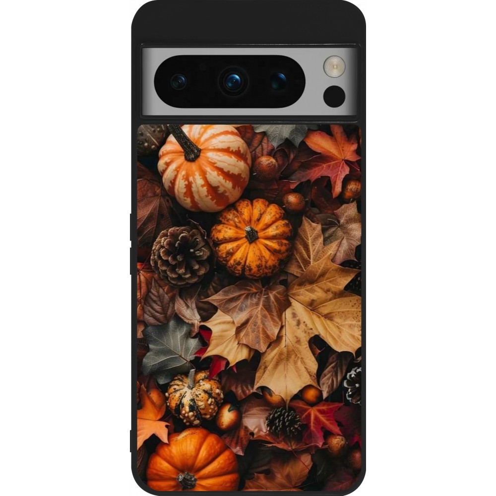Google Pixel 8 Pro Case Hülle - Silikon schwarz Autumn 25 Pumpkin