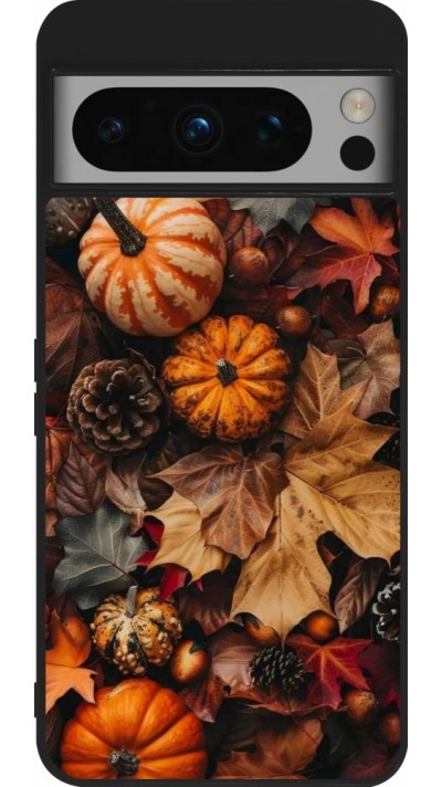 Google Pixel 8 Pro Case Hülle - Silikon schwarz Autumn 25 Pumpkin