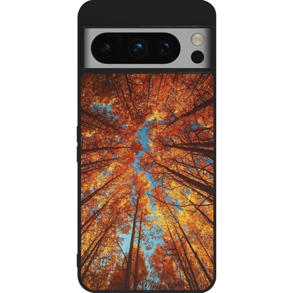 Google Pixel 8 Pro Case Hülle - Silikon schwarz Autumn 25 Trees