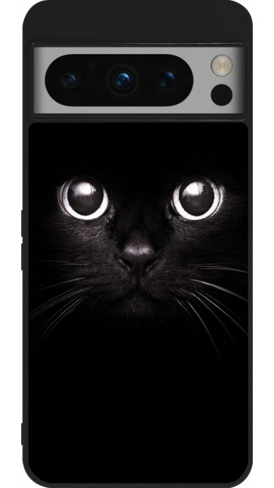 Coque Google Pixel 8 Pro - Silicone rigide noir Cat eyes