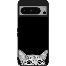 Coque Google Pixel 8 Pro - Silicone rigide noir Cat Looking Up Black
