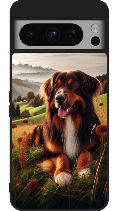 Coque Google Pixel 8 Pro - Silicone rigide noir Chien Campagne Suisse