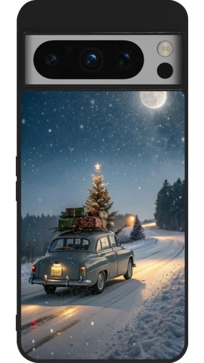 Coque Google Pixel 8 Pro - Silicone rigide noir Christmas 25 Car with Tree Xmas