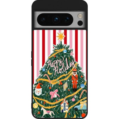 Google Pixel 8 Pro Case Hülle - Silikon schwarz Christmas 25 Happy Holiday
