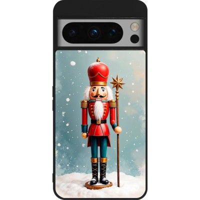Google Pixel 8 Pro Case Hülle - Silikon schwarz Christmas 25 Nutcracker Snow