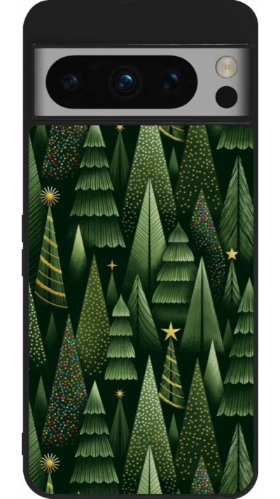 Coque Google Pixel 8 Pro - Silicone rigide noir Christmas 25 Pattern Xmas Tree