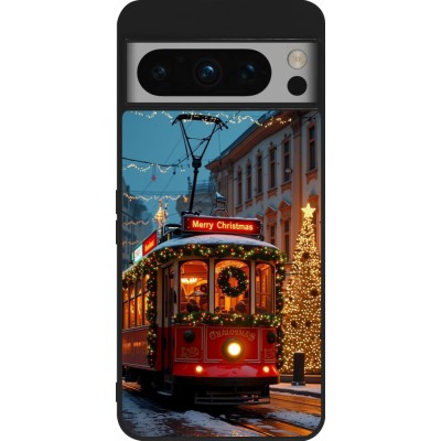 Coque Google Pixel 8 Pro - Silicone rigide noir Christmas 25 Xmas Train
