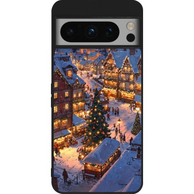 Coque Google Pixel 8 Pro - Silicone rigide noir Christmas 25 Xmas Village