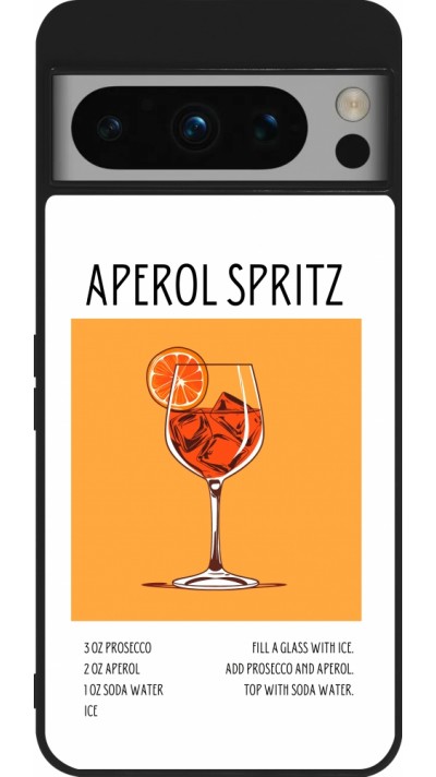 Google Pixel 8 Pro Case Hülle - Silikon schwarz Cocktail Rezept Aperol Spritz