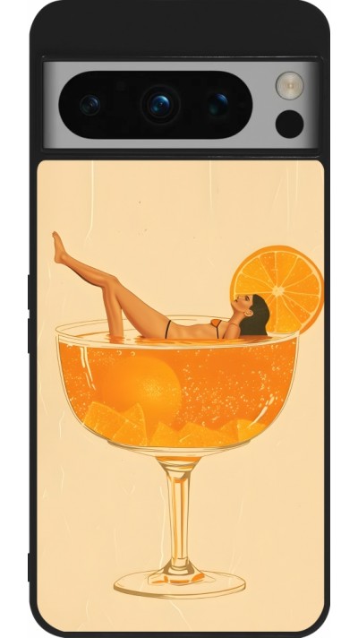 Google Pixel 8 Pro Case Hülle - Silikon schwarz Cocktail Bath Vintage