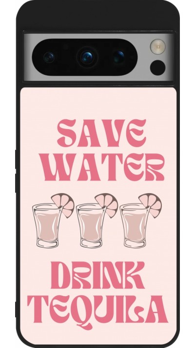 Google Pixel 8 Pro Case Hülle - Silikon schwarz Cocktail Save Water Drink Tequila