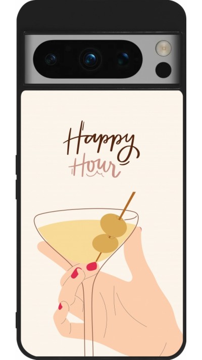 Google Pixel 8 Pro Case Hülle - Silikon schwarz Cocktail Happy Hour