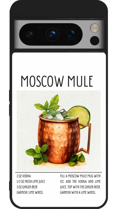 Google Pixel 8 Pro Case Hülle - Silikon schwarz Cocktail Rezept Moscow Mule