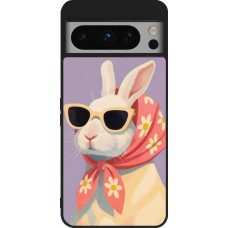Google Pixel 8 Pro Case Hülle - Silikon schwarz Easter 2026 Rabbit with scarf