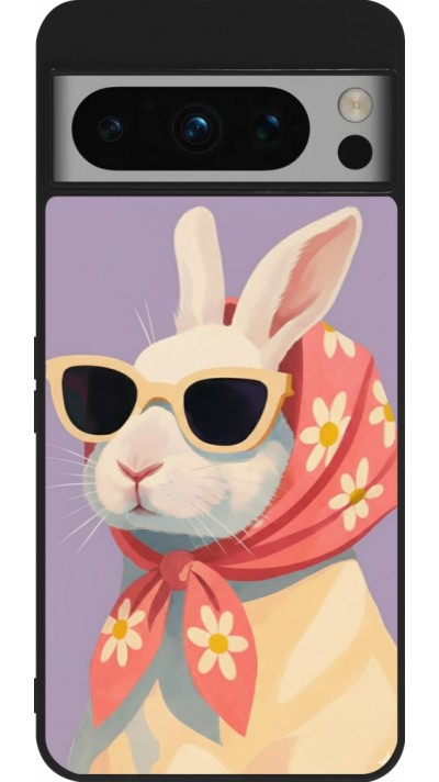 Google Pixel 8 Pro Case Hülle - Silikon schwarz Easter 2026 Rabbit with scarf