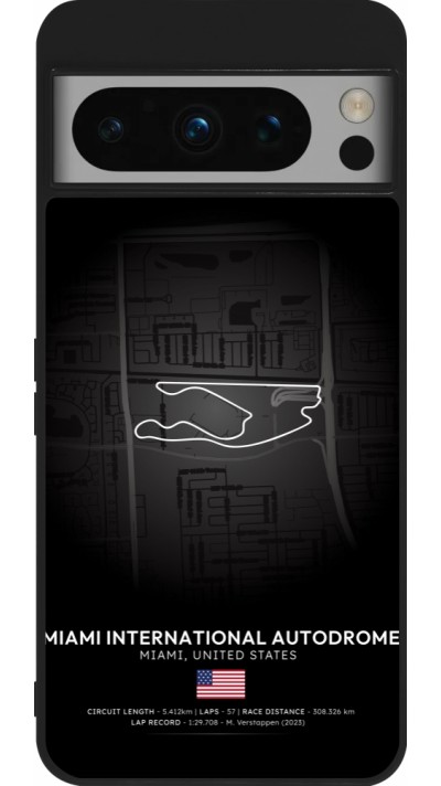 Coque Google Pixel 8 Pro - Silicone rigide noir F1 Track 2025 Miami