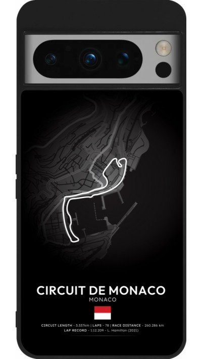 Coque Google Pixel 8 Pro - Silicone rigide noir F1 Track 2025 Monaco