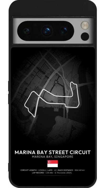 Coque Google Pixel 8 Pro - Silicone rigide noir F1 Track 2025 Singapore