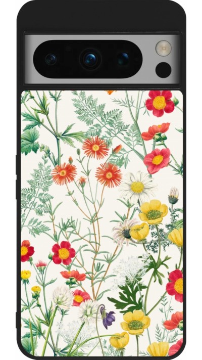 Coque Google Pixel 8 Pro - Silicone rigide noir Flora Botanical Wildlife