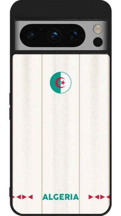 Coque Google Pixel 8 Pro - Silicone rigide noir Maillot de football Algérie 2026 personnalisable