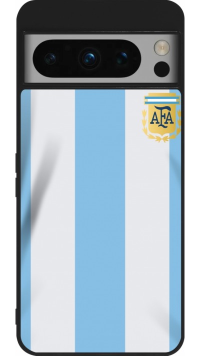 Coque Google Pixel 8 Pro - Silicone rigide noir Maillot de football Argentine 2022 personnalisable