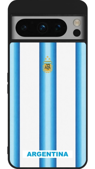 Coque Google Pixel 8 Pro - Silicone rigide noir Maillot de football Argentine 2026 personnalisable