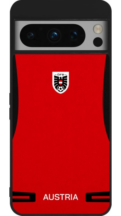 Coque Google Pixel 8 Pro - Silicone rigide noir Maillot de football Autriche 2026 personnalisable