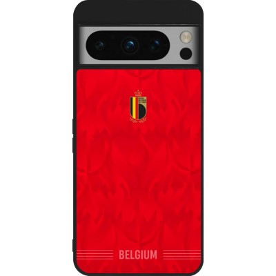 Google Pixel 8 Pro Case Hülle - Silikon schwarz Belgien 2026 personalisierbares Fussballtrikot
