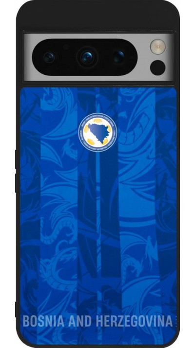 Coque Google Pixel 8 Pro - Silicone rigide noir Maillot de football Bosnie-Herzégovine 2026 personnalisable