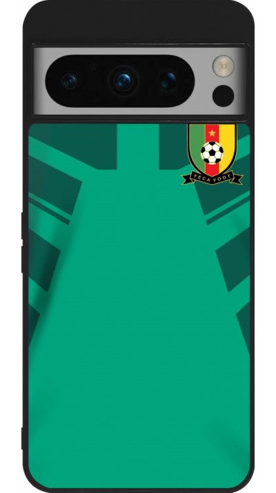 Coque Google Pixel 8 Pro - Silicone rigide noir Maillot de football Cameroun 2022 personnalisable