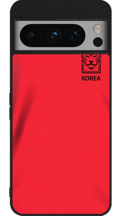 Coque Google Pixel 8 Pro - Silicone rigide noir Maillot de football Corée du Sud 2022 personnalisable