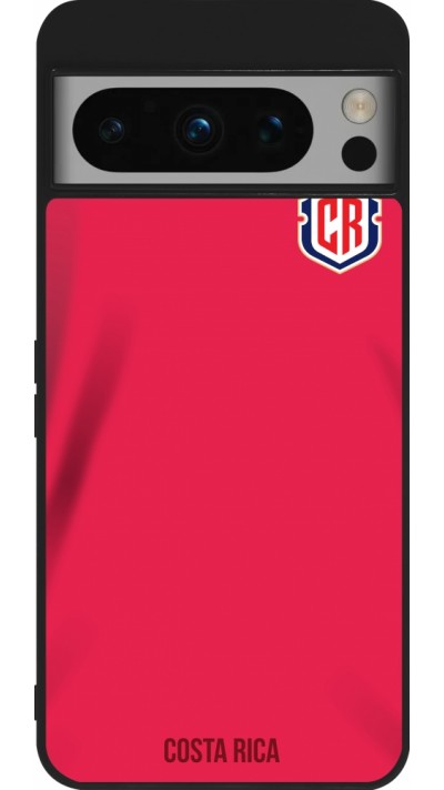 Coque Google Pixel 8 Pro - Silicone rigide noir Maillot de football Costa Rica 2022 personnalisable