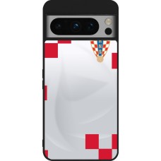 Google Pixel 8 Pro Case Hülle - Silikon schwarz Kroatien 2022 personalisierbares Fussballtrikot