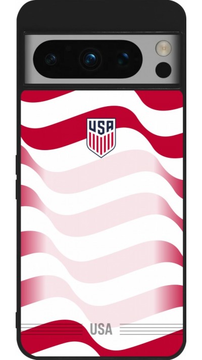 Coque Google Pixel 8 Pro - Silicone rigide noir Maillot de football États-Unis 2026 personnalisable