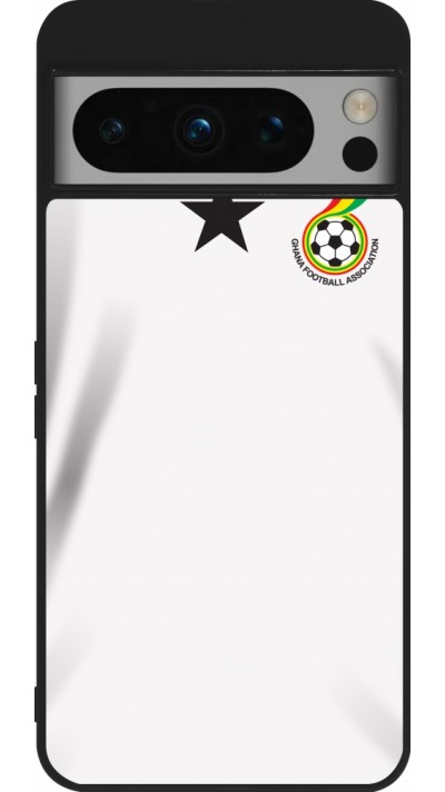 Coque Google Pixel 8 Pro - Silicone rigide noir Maillot de football Ghana 2022 personnalisable