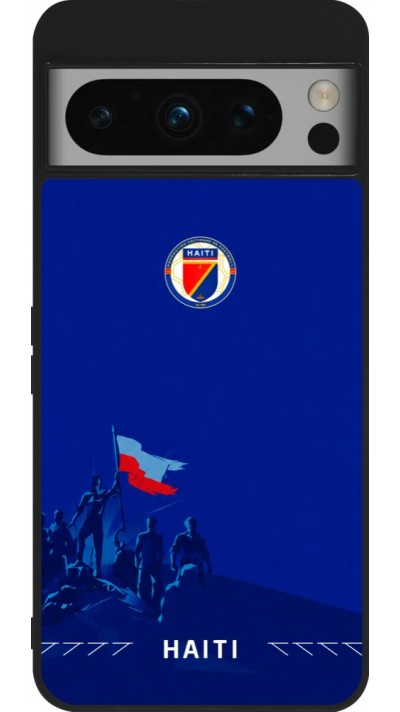 Coque Google Pixel 8 Pro - Silicone rigide noir Maillot de football Haiti 2026 personnalisable