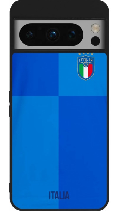 Coque Google Pixel 8 Pro - Silicone rigide noir Maillot de football Italie 2022 personnalisable