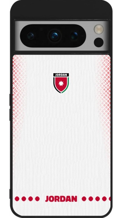 Coque Google Pixel 8 Pro - Silicone rigide noir Maillot de football Jordanie 2026 personnalisable