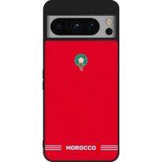 Coque Google Pixel 8 Pro - Silicone rigide noir Maillot de football Maroc 2026 personnalisable