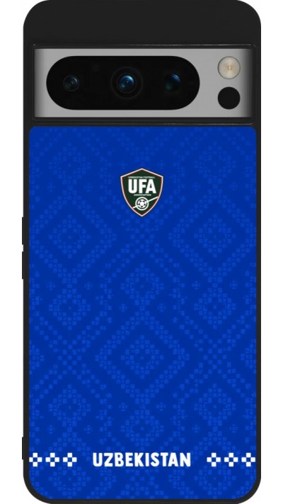 Coque Google Pixel 8 Pro - Silicone rigide noir Maillot de football Ouzbékistan 2026 personnalisable