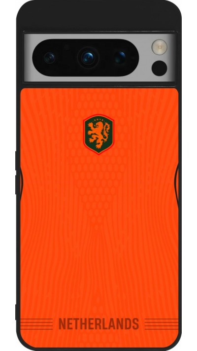 Coque Google Pixel 8 Pro - Silicone rigide noir Maillot de football Pays-Bas 2026 personnalisable