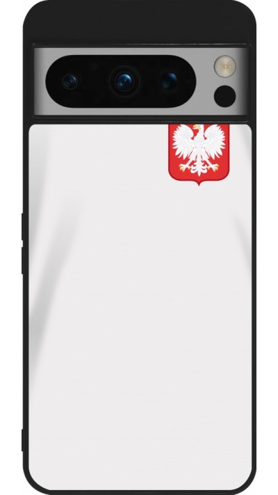 Coque Google Pixel 8 Pro - Silicone rigide noir Maillot de football Pologne 2022 personnalisable