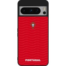Coque Google Pixel 8 Pro - Silicone rigide noir Maillot de football Portugal 2026 personnalisable
