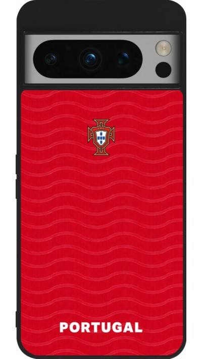 Coque Google Pixel 8 Pro - Silicone rigide noir Maillot de football Portugal 2026 personnalisable