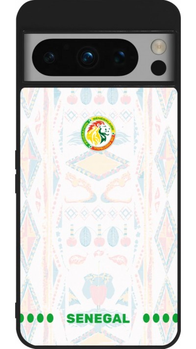Coque Google Pixel 8 Pro - Silicone rigide noir Maillot de football Sénégal 2026 personnalisable