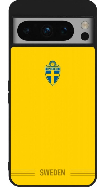 Coque Google Pixel 8 Pro - Silicone rigide noir Maillot de football Suède 2026 personnalisable