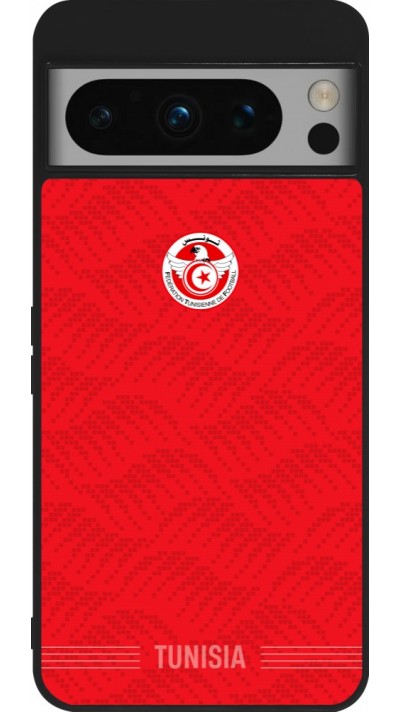 Coque Google Pixel 8 Pro - Silicone rigide noir Maillot de football Tunisie 2026 personnalisable