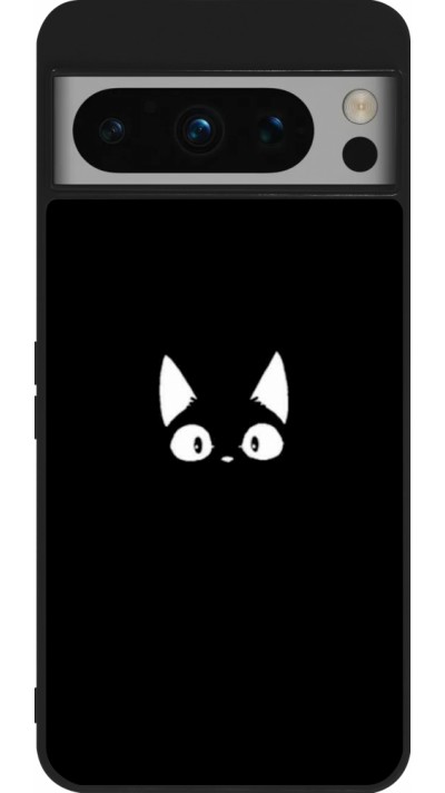 Coque Google Pixel 8 Pro - Silicone rigide noir Funny cat on black